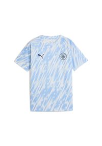 Puma - Młodzieżowa koszulka przedmeczowa Manchester City PUMA Silver Sky Blue. Kolor: niebieski