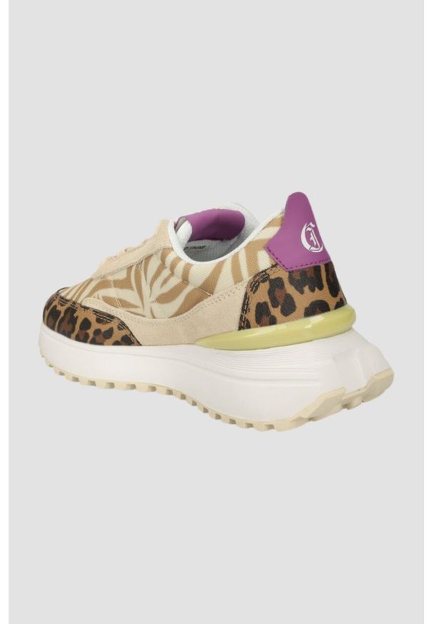 Just Cavalli - JUST CAVALLI Beżowe sneakersy Fondo Karina Dis. Kolor: beżowy