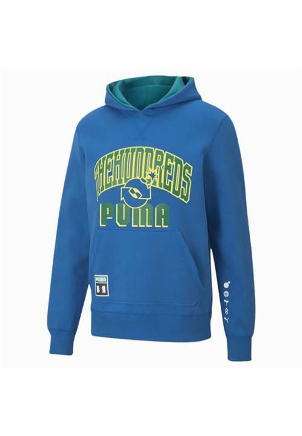 Bluza sportowa męska Puma X The Hundreds Hoodie. Typ kołnierza: kaptur. Kolor: niebieski. Materiał: bawełna, poliester