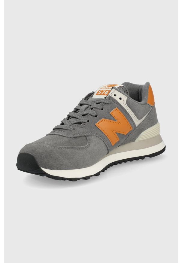 New Balance sneakersy skórzane ML574PM2 kolor szary. Nosek buta: okrągły. Zapięcie: sznurówki. Kolor: szary. Materiał: skóra. Model: New Balance 574