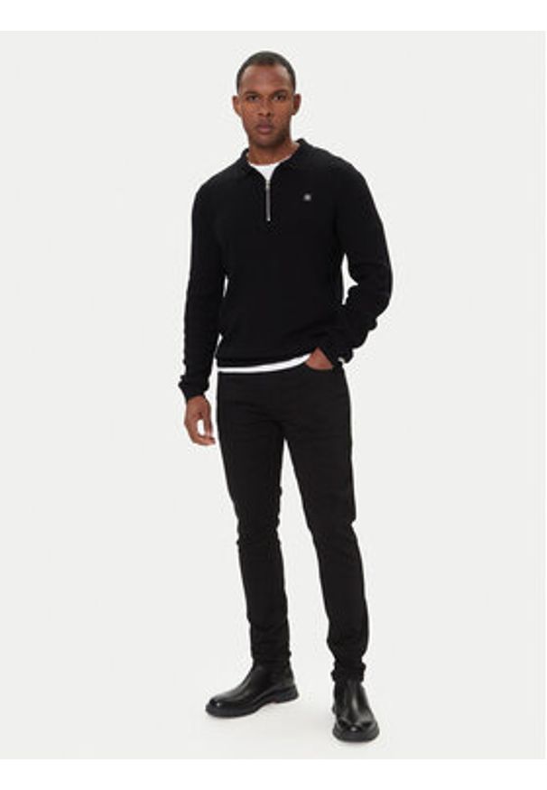 Hugo - HUGO Sweter Sastoro 50524556 Czarny Regular Fit. Kolor: czarny. Materiał: syntetyk
