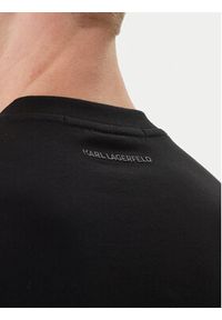 Karl Lagerfeld - KARL LAGERFELD T-Shirt 755036 562221 Czarny Loose Fit. Typ kołnierza: dekolt w karo. Kolor: czarny. Materiał: bawełna #4
