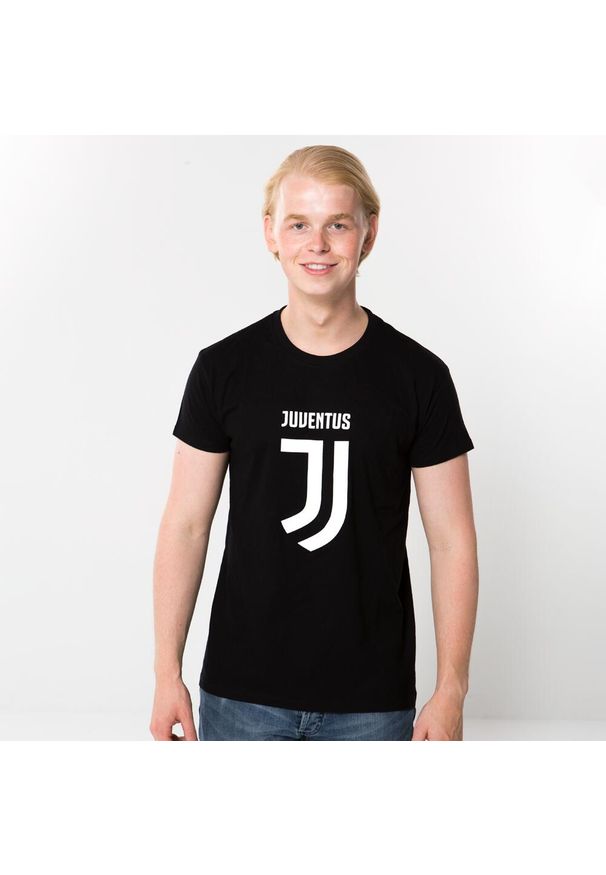 JUVENTUS FC - koszulka Juventus. Kolor: czarny. Materiał: bawełna. Sport: piłka nożna