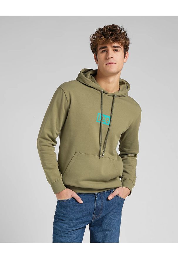 Lee - LEE TOPS' EM ALL HOODIE MĘSKA BLUZA Z KAPTUREM BRINDLE GREEN L83RSPUA. Typ kołnierza: kaptur