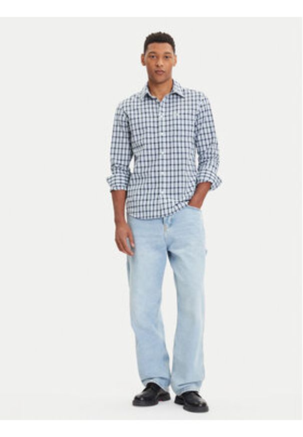 Wrangler Koszula 1 Pkt 112371552 Niebieski Regular Fit. Kolor: niebieski. Materiał: bawełna