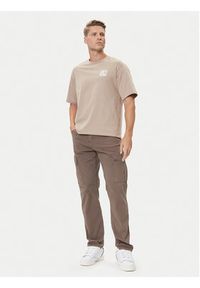The North Face T-Shirt Connect NF0A8E3Y Beżowy Relaxed Fit. Kolor: beżowy. Materiał: bawełna