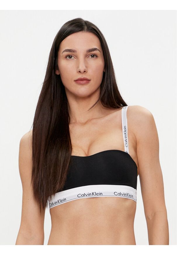 Calvin Klein Underwear Biustonosz bezfiszbinowy 000QF7628E Czarny. Kolor: czarny. Materiał: bawełna