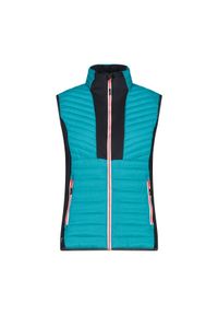 Damska kurtka bez rękawów CMP. Kolor: niebieski. Materiał: puch. Długość rękawa: bez rękawów. Sport: turystyka piesza #1