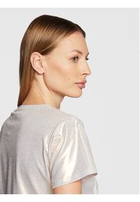 Blugirl Blumarine T-Shirt RF2213-J6559 Srebrny Regular Fit. Kolor: srebrny. Materiał: bawełna #3