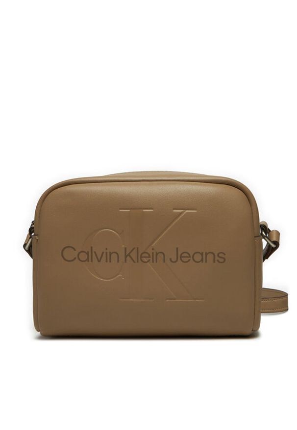 Calvin Klein Jeans Torebka Sculpted Camera Bag18 Mono K60K612220 Brązowy. Kolor: brązowy. Materiał: skórzane