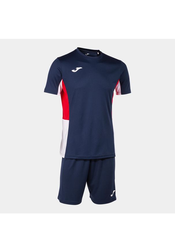 Zestaw Sportowy Joma Danubio II 3XS - Granatowy/Czerwony/Biały. Kolor: niebieski, czerwony, wielokolorowy. Materiał: poliester. Sport: piłka nożna, fitness
