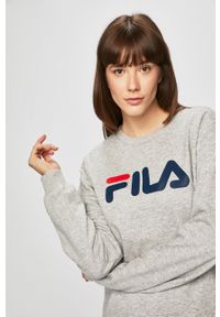 Fila - Bluza. Okazja: na co dzień. Typ kołnierza: bez kaptura. Kolor: szary. Materiał: bawełna, poliester, materiał, dzianina. Wzór: nadruk. Styl: casual #5