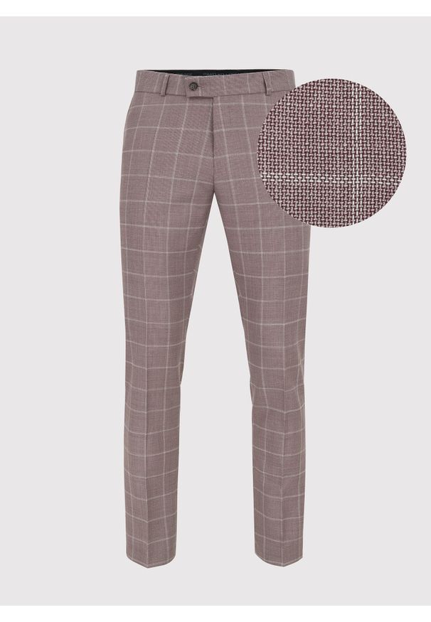 Pako Lorente - PAKO LORENTE – Różowe spodnie garniturowe P22SP-6G-019-W-S. Kolor: różowy. Materiał: wełna. Wzór: gładki