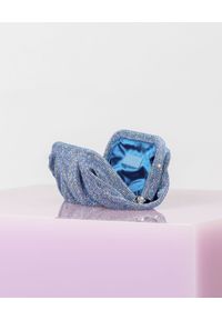 BENEDETTA BRUZZICHES - Niebieska torebka do ręki Venus Large. Kolor: niebieski. Materiał: jedwab, materiał, satyna. Wzór: aplikacja #2