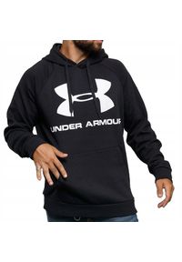 Under Armour - Bluza męska z kapturem czarna UNDER ARMOUR UA RIVAL FLEECE. Typ kołnierza: kaptur. Kolor: czarny #1