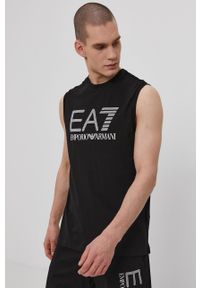 EA7 Emporio Armani - T-shirt. Okazja: na co dzień. Kolor: czarny. Wzór: nadruk. Styl: casual