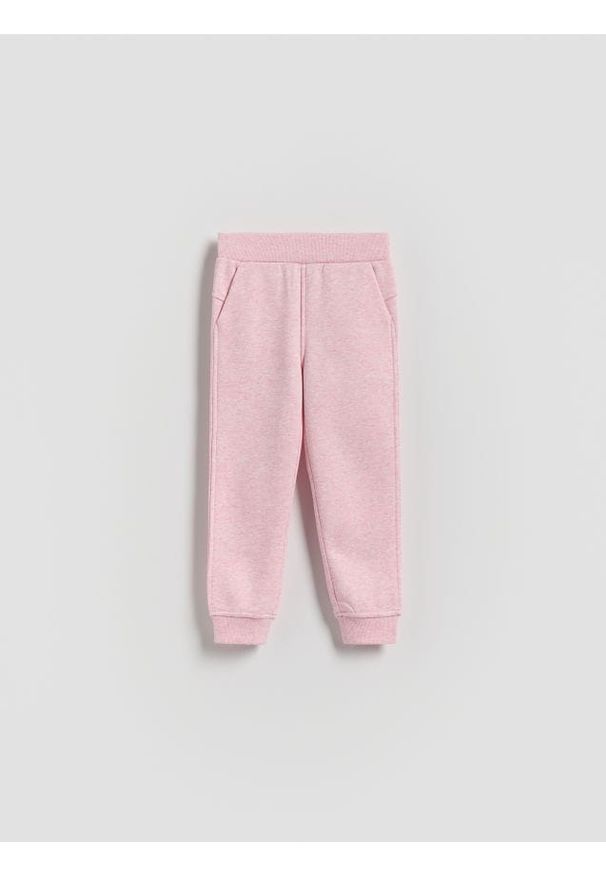 Reserved - Spodnie dresowe - różowy. Kolor: różowy. Materiał: dresówka