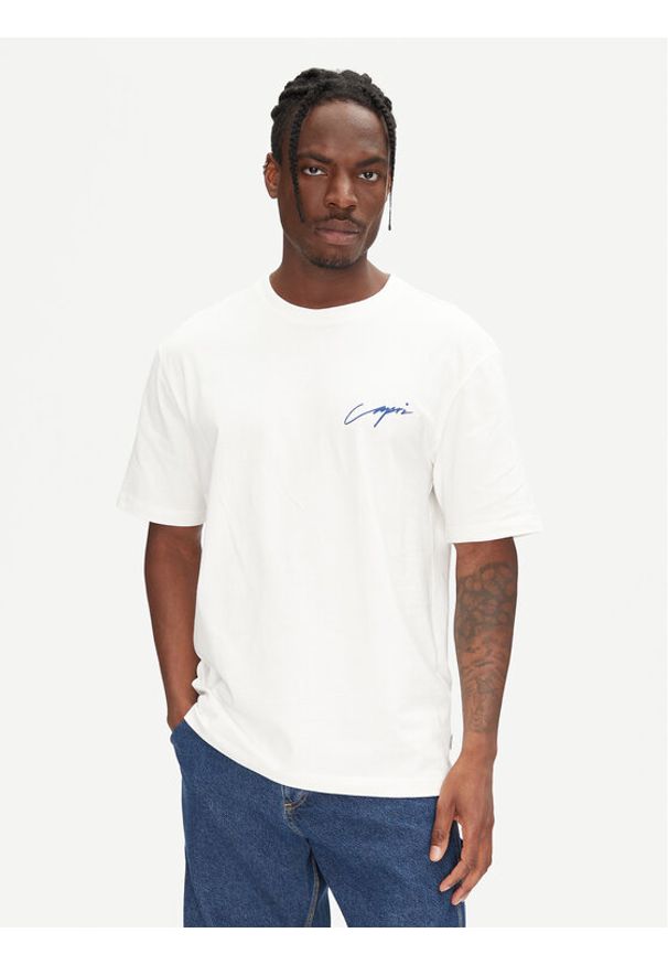 Only & Sons T-Shirt Milo 22034452 Biały Relaxed Fit. Kolor: biały. Materiał: bawełna