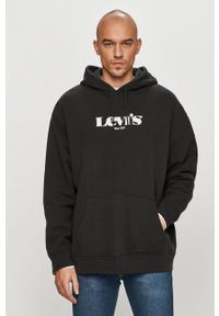 Levi's® - Levi's - Bluza bawełniana. Okazja: na spotkanie biznesowe. Kolor: czarny. Materiał: bawełna. Wzór: nadruk. Styl: biznesowy