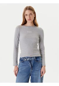 Guess Jeans Bluzka W5YP38 KA0H1 Szary Slim Fit. Kolor: szary. Materiał: bawełna