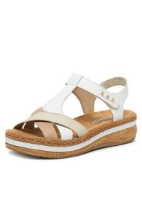 Rieker Sandały V0919-80 Biały. Kolor: biały. Materiał: materiał #7