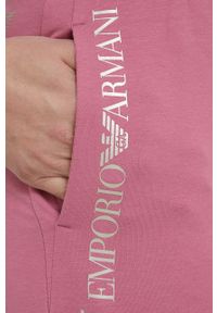EA7 Emporio Armani Spodnie 3LTP60.TJCQZ damskie kolor różowy z nadrukiem. Kolor: różowy. Wzór: nadruk #3
