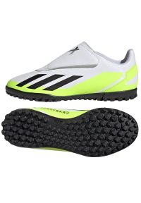 Adidas - Buty piłkarskie adidas X Crazyfast.4 Vel Tf Jr IE4060 białe białe. Zapięcie: rzepy. Kolor: biały. Materiał: syntetyk, guma. Sport: piłka nożna