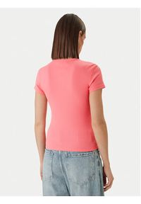 Tommy Jeans T-Shirt DW0DW17383 Różowy Slim Fit. Kolor: różowy. Materiał: bawełna #5