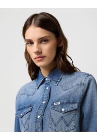 Wrangler - DAMSKA KOSZULA JEANSOWA WRANGLER HERITAGE SHIRT LIGHT HAND 112373227. Materiał: jeans #2