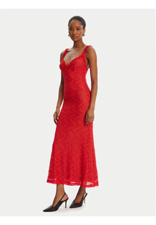 BARDOT - Bardot Sukienka koktajlowa Alegra Stretch Lace 59964DB Czerwony Regular Fit. Kolor: czerwony. Materiał: syntetyk. Styl: wizytowy