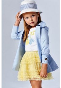 Mayoral - Spódnica dziecięca. Kolor: żółty. Materiał: bawełna, materiał, tiul, poliamid, tkanina, poliester. Wzór: aplikacja #1