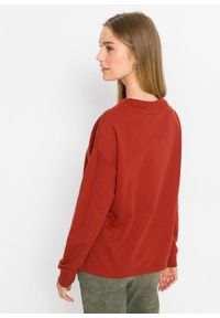 Bluza dresowa bonprix czerwony karminowy. Kolor: czerwony. Materiał: dresówka. Styl: klasyczny #6