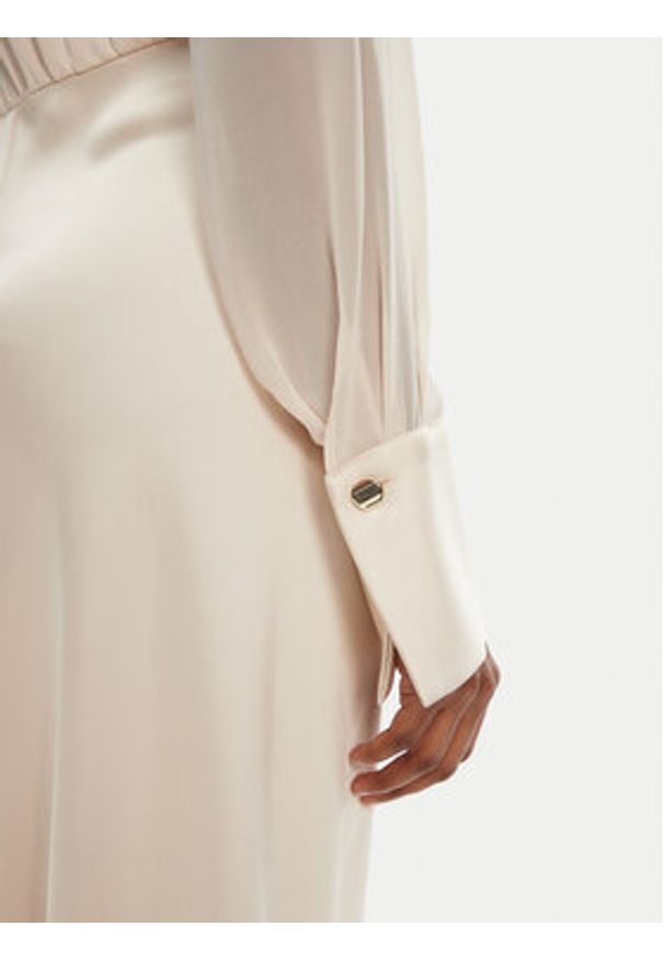 Babylon Sukienka koszulowa ED0734 Beżowy Regular Fit. Kolor: beżowy. Materiał: syntetyk. Typ sukienki: koszulowe