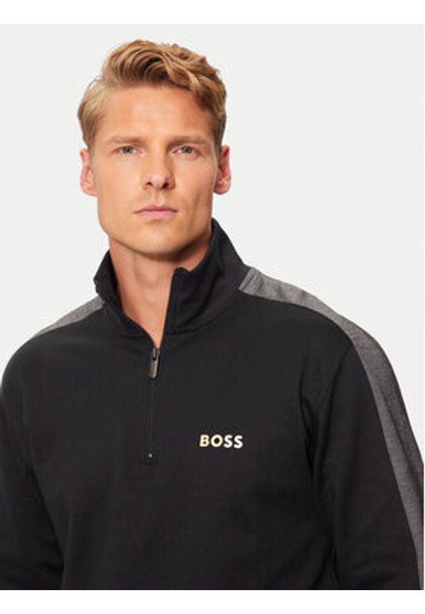 BOSS - Boss Bluza 50527551 Czarny Regular Fit. Kolor: czarny. Materiał: bawełna, syntetyk