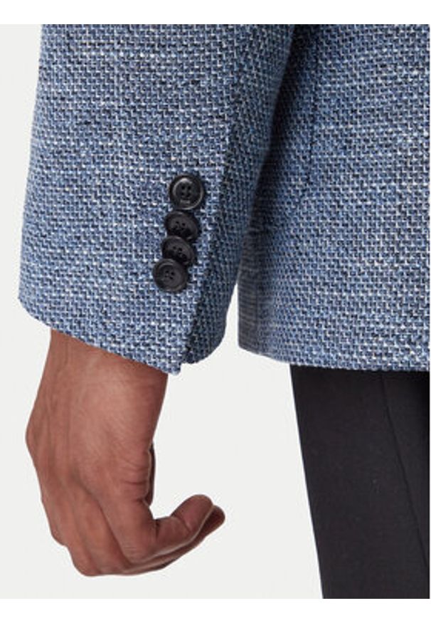 BOSS Marynarka H-Hutson 50556910 Granatowy Regular Fit. Kolor: niebieski. Materiał: bawełna
