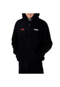 Bluza Prosto Klasyk Zip Hoodie Parlor KL231MSWE2072 - czarna. Okazja: na co dzień, na spacer. Typ kołnierza: kaptur. Kolor: czarny. Materiał: dresówka, bawełna, materiał, poliester. Wzór: aplikacja, nadruk. Styl: klasyczny, casual. Sport: turystyka piesza #1
