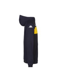Bluza z kapturem dla dzieci Kappa Daccio. Typ kołnierza: kaptur. Kolor: niebieski, wielokolorowy, żółty. Sport: fitness, joga i pilates