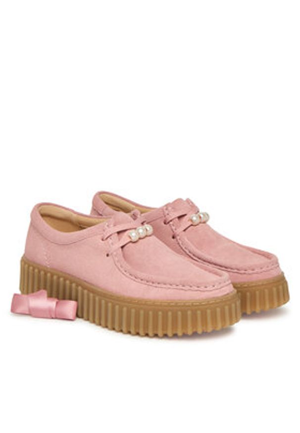 Clarks Półbuty Torhill Bee 26184585 Różowy. Kolor: różowy. Materiał: skóra, zamsz