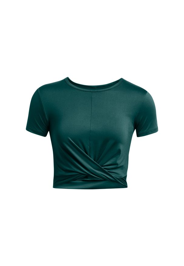 Damski crop top Under Armour Motion Crossover. Kolor: zielony, biały, wielokolorowy. Sport: kolarstwo
