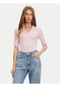 United Colors of Benetton - United Colors Of Benetton Bluzka 3GA2D400U Różowy Slim Fit. Kolor: różowy. Materiał: bawełna