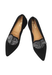 Czarne Czółenka S.Barski Eleganckie Buty Damskie Z Broszką. Kolor: czarny. Szerokość cholewki: normalna. Wzór: aplikacja. Obcas: na obcasie. Styl: elegancki. Wysokość obcasa: średni #2