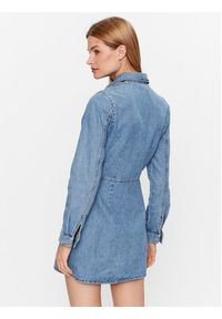 Tommy Jeans Sukienka jeansowa Badge DW0DW15892 Niebieski Regular Fit. Kolor: niebieski. Materiał: bawełna