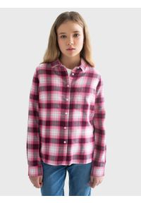 Big-Star - Koszula dziewczęca w kratę różowa Benara 601. Typ kołnierza: kołnierzyk klasyczny. Kolor: różowy. Materiał: tkanina, wiskoza, skóra, bawełna. Styl: klasyczny, elegancki, młodzieżowy #4