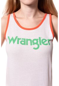 Wrangler - WRANGLER T SHIRT DAMSKI RETRO KABEL TANK ROSEWATER W730SEVLF. Długość rękawa: na ramiączkach. Wzór: nadruk. Styl: retro #9