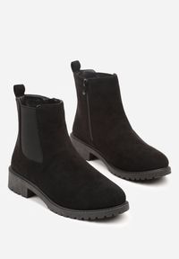 Born2be - Czarne Botki w Stylu Sztybletów z Elastyczną Wstawką Kanelle. Okazja: do pracy, na co dzień. Kolor: czarny. Styl: casual, elegancki #3