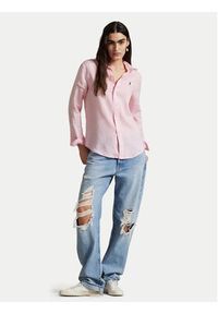 Polo Ralph Lauren Koszula 211970730014 Różowy Classic Fit. Typ kołnierza: polo. Kolor: różowy. Materiał: len