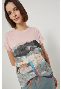 medicine - Medicine t-shirt bawełniany kolor różowy. Kolor: różowy. Materiał: bawełna. Wzór: nadruk #1