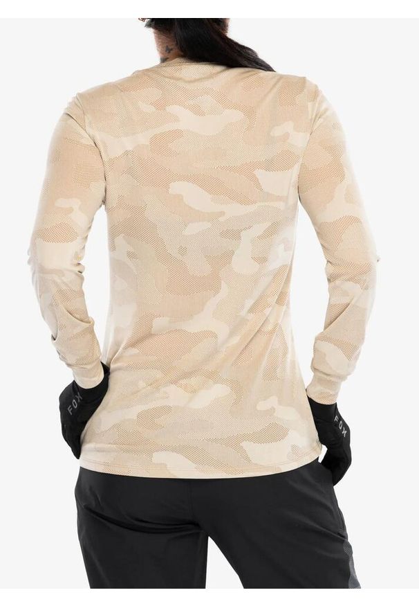 FOX - Bluza rowerowa damska Fox Ranger Tru Dri LS Jersey. Kolor: beżowy. Materiał: jersey