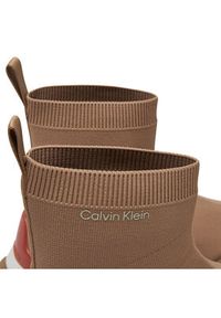 Calvin Klein Sneakersy Sockboot Runner HM0HM01241 Beżowy. Kolor: beżowy. Materiał: materiał #3