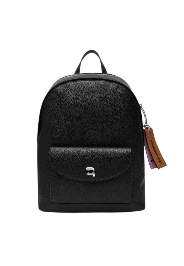 Karl Lagerfeld - KARL LAGERFELD Czarny plecak damski Ikon Pebble. Kolor: czarny. Materiał: skóra ekologiczna. Styl: casual, elegancki